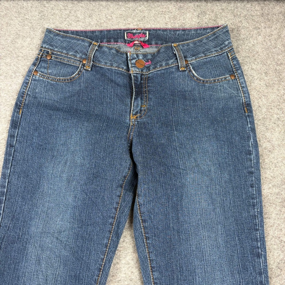 Wrangler Jeans Womens 9/10 Premium Patch Blue Bootcut Denim Western‎ Cowgirl Y2K